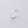 Anel de Prata S925 Nalan Feminino Estilo K Senhora Doce Flor de Trevo Pequeno Fresco Diamante Redondo Anel Literário J7158