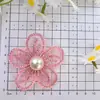 Parche de Tela con Flor de Perla y Pedrería Estilo Coreano Elegante DIY Hecho a Mano Versátil Pasador Diadema Flor para Zapatos Accesorios de Ropa
