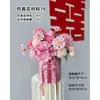 Arreglos Florales de Boda para Sala de Estar, Dormitorio, Mesita de Noche, Flores Artificiales, Jarrones de Mesa para Habitación de Boda, Decoración para la Mesa de Firma