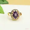 Anillo de Amatista Natural Ai Yu Anillo de Piedra Preciosa Huevo de Paloma Transmisión en Vivo de Comercio Electrónico Venta Caliente Al Por Mayor S5061812