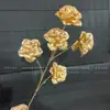 Flores de Nochevieja, Flores Artificiales Doradas, Eucalipto Dorado, Hortensia, Abanico Dorado, Hojas de Ginkgo, Cubo de la Fortuna, Arreglo Floral, Hojas, Flores de Plástico