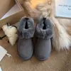 Primeiro Encontro Ji Botas de Neve Grossas Acolchoadas de Veludo para Mulheres Inverno Novo Bico Redondo Quente Botas Curtas de Pelo Sapatos de Algodão