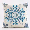 Serie de Almohadas de Ciervo y Copo de Nieve Transfronteriza Nueva Nórdica Funda de Cojín Estampada en Lino Funda de Almohada Roja de Navidad