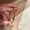 ¡Pulsera apilada de diamantes de colores! Pulsera de calabaza con circonita chapada en oro real, joyería de diseño niche estilo ins coreano para mujer