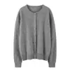 Corte Ajustado, Lujo Accesible, Suave y Amigable con la Piel Chaqueta Suéter de Manga Larga Nuevo Estilo Otoño e Invierno 2025 Cárdigan Tejido 100% Cachemira para Mujer
