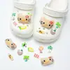 Nova Menina Coração Dos Desenhos Animados Bonito DIY Buraco Sapatos Acessórios Criativos Sapatos Removíveis Sapatos de Flor Sapatos Fivela Decorações