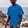 [Camiseta de Algodón Talla Europea] Camiseta Lisa de Algodón Puro para Hombres y Mujeres, Casual 180g Holgada Color Sólido Verde Militar Claro