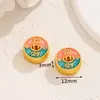 Estilo Chinês Antigo Dourado com Óleo Gotejado com Caractere Fu Flor Dourado com Furo Passante Contas Espaçadoras Contas Soltas Pulseira Colar Acessórios para Joias DIY
