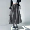 Roupas femininas: Saia tulipa estilo workwear para mulheres, outono de 2026, cintura alta, cobre o quadril, modeladora, saia evasê, saia plissada, saia de comprimento médio