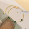 Colar Corrente Clavícula Branco Esmeralda Não Desbota Ns Design de Nicho Luxo Acessível Colar de Aço Titânio 18K Feminino de Alta Qualidade