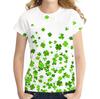 Venda Direta da Fábrica Camiseta estampada personalizada Trevo 3D digital transfronteiriça atacado feminina casual gola redonda manga curta