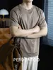 [100% Algodón Puro] Camiseta de Manga Corta para Hombre con Bordado 3D, Bordado Doble con Amoniaco Líquido, Algodón tipo Seda, Top Casual, Ligero y Transpirable