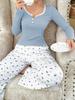Pijama Casual para el Hogar Europeo y Americano Transfronterizo Empalme de Seda Cuello de Encaje Ajustado Puro Deseo Traje de Manga Larga Pijama Conjunto de Dos Piezas