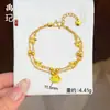 Pulseira de borboleta de cabaça a laser de ouro antigo de alta cor loja de ouro com joias flash nicho de luxo quatro folhas