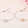 Pulsera simple creativa de cara sonriente smiley acero titanio chapado en oro 18K damas pulsera de expresión emoji joyería feliz venta al por mayor