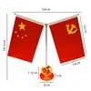 Adorno de bandera para coche, bandera roja pequeña para interior de coche, asta de bandera decorativa para coche, bandera para salpicadero, asta de bandera de alta gama para escritorio de oficina
