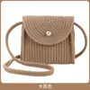 Bolsa de Palha Feminina 2022 Nova Ins Versátil Retrô Rattan Bolsa Balde Praia Tecida Ombro Único Transversal