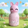 Nueva taza aislante con cabeza de animal de dibujos animados, taza de agua de acero inoxidable moderna y linda, taza creativa y elegante para estudiantes