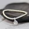 Pulseira de Contas Redondas de Prata Tibetana da Família Zhou Same Pulseira Abençoada de Dois Shihuan Feminina Lótus Lótus Semente de Lótus Presente