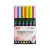 Huidel Resaltador de Luz Suave Protección Ocular Color Pluma de Color a Base de Agua Secado Rápido No se Desvanece Marcador para Cuaderno de Apuntes Estudiantil