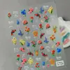 Adesivos de Unha de Flor Silvestre de Primavera em Estoque Transfronteiriços 3D Estilo Pintura a Óleo Fresca Flor Embossada Adesivos de Unha Estilo Ca
