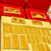 Enfeites de Barra de Ouro e Lingote de Ouro, Decorações Simuladas na Cor Dourada, Amostras para Exibição de Lojas e Bancos de Ouro, Adereços de Exibição, Atacado