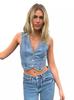 Amazon AliExpress TUME Chaleco de mezclilla casual de moda transfronteriza para comercio exterior europeo y americano para mujer