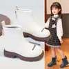 Botas Martin para Niños 2026 Otoño/Invierno Nuevo Estilo Unisex Retro Británico Cremallera Trasera Botines Moda Forro Simple Botas de Piel