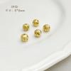 Cuentas redondas de color huecas de oro de 18 quilates esmerilado, ovaladas, con patrón oscuro, con orificio pasante, hechas a mano, para pulseras, collares y pendientes, accesorios.