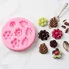 Molde de Silicone de Flor e Folha para Fondant, Chocolate, Decoração de Bolo, Ferramentas de Confeitaria DIY