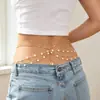 Corrente Corporal de Pérolas Multicamadas Sexy Transfronteiriça Europeia e Americana Design Simples de Nicho Corrente de Metal Acessórios Tendência Cool para Garotas