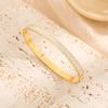 Pulsera de acero de titanio para mujer niña chapado de alta calidad nicho doble fila con incrustaciones de diamantes joyería de acero inoxidable al por mayor