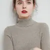 Suéter de Cuello Alto Otoño Invierno para Mujer Ajustado de Lana Estilo Corto Pulóver Elegante de Manga Larga Capa Base de Punto Capa Base Engrosada Negro
