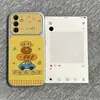 Capa de urso xadrez de pele de cordeiro galvanizada adequada para Samsung S26, S24 Ultra, S25 com janela de visualização grande e proteção anti-queda