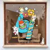 Pegatinas de Ventana de Cumpleaños con Números de Dibujos Animados para la Primera Fiesta de Cumpleaños de Niños, Pegatinas Estáticas para Decoración de Pastelerías, Adhesivos de Animales Lindos para Vidrio