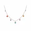Jardim de Monet Colar e Pulseira com Pingente de Flor em Forma de Diamante Colorido com Dopamina para Mulheres, Moda de Verão, Elegante e Delicado