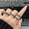 Anillo Abierto Geométrico de Corona Vintage Estilo Punk Hip-Hop Gótico Diseño de Nicho Anillo Ancho Apilable para Mujeres