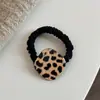 Elástico de Cabelo Dairiya de Tecido Macio Não Danifica o Cabelo Elástico de Alta Elasticidade Para Prender o Cabelo Anel de Cabelo Feminino Coreano de Alta Qualidade com Estampa de Leopardo