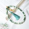Jade Blanco Natural de Hainan Raíz de Bodhi Mitad Montaña y Mitad Agua Verde Flores Flotantes DIY Cadena de Mano para Hombres y Mujeres Cuerda de Cuentas Budistas