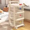 Estante de almacenamiento móvil de pie carrito de empuje pequeño gabinete de almacenamiento de juguetes tipo cajón para sala de estar cocina almacenamiento gabinete de almacenamiento