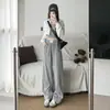 Calças de Cintura Alta Estreitas com Pernas Largas para Mulheres, Novo Estilo Verão 2026, Estilo Solto e Preguiçoso, Jeans Reto Casual com Caimento