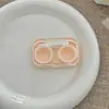 Estojo para Lentes de Contato Sem Necessidade de Rosquear Tampa à Prova de Vazamento Portátil Integrado Lentes de Contato Teto Solar Transparente Armazenamento de Cuidados Caixa Dupla
