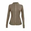 Jaqueta Lulu Gola Alta Original Define Zíper Dourado Roupa de Yoga Roupa Fitness Manga Longa Jaqueta Esportiva Exportação