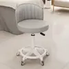 Taburete giratorio de altura ajustable con ruedas, taburete redondo con respaldo, silla de maquillaje, taburete de peluquería, taburete de tocador, tocador