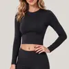 Amazon Europa y América Ropa Deportiva Fitness Camiseta de Manga Larga Transfronterizo Rusia Running al Aire Libre Ciclismo Top Corto Mujer
