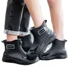Botas de Lluvia Cortas de Moda Duraderas Negras para Viajes Diarios en Día Lluvioso, Zapatos de vadeo Unisex, Zapatos de Goma de Doble Uso para Lluvia y Sol, Zapatos de Cocina, Zapatos de Agua