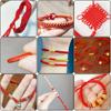 Rojo No. 72 Línea de Jade Cuerda Roja Cuerda Trenzada Cuerda de Mano Pulsera Trenzada a Mano DIY Material de Cuentas Pulsera Autotrenzada Cuerda de Nudo Chino