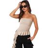 2025 Transfronterizo Trendy Deseo Puro Estilo Chica Caliente Top de Tubo con Volantes y Cinta para Mujer Nicho Adelgazante Verano