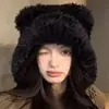 Nuevo Estilo 2025 Gorro Tejido de Felpa para Mujer, Gorro de Lana Cortavientos Moda Coreana, Circunferencia de Cabeza Grande, Gorro Caliente para la Cabeza