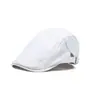 Atacado de fábrica boina de couro PU viseira de sol chapéu quente de outono e inverno para homens chapéu estilo britânico chapéu de aba para frente